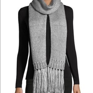 Michael Kors Brushed Shine Pullover Fringe Scarf-grey-one Size
